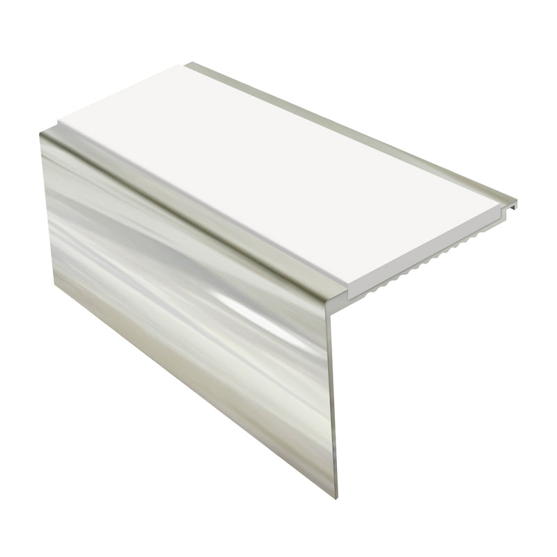 Square Aluminium Stair Nosing 2.75m, Tread 62mm Slip-Resistant Profile for Medium Carpets & Heavy-Duty Flooring Durable & DDA Compliant