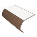 Bullnose aluminum stair nosing with slip-resistant PVC insert, 37mm riser profile for vinyl flooring