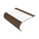 Bullnose Single Channel Aluminium Stair Nosing with Ramp Back Slip-Resistant PVC Inserts 70mm Tread 2.75m Length Compatible with Vinyl & Wood