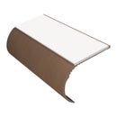 Bullnose Aluminium Stair Nosing 2.75m - Single Channel, Riser 37mm, Slip-Resistant PVC Inserts for Vinyl, Lino & Lightweight Carpets