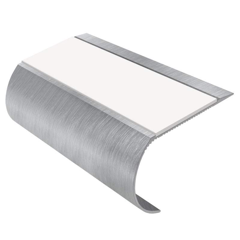 Bullnose Aluminium Stair Nosing 3.22m Large Tread 70mm Slip-Resistant Single Channel for Vinyl, Wood & LVT Durable & Stylish Stair Protection