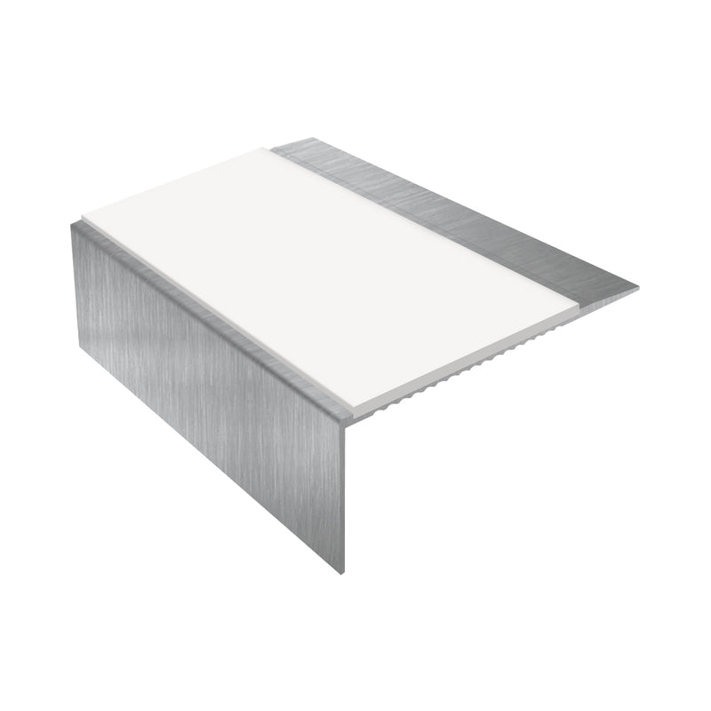 Square Aluminium Stair Nosing | Single Channel Ramp Back 2.75m Length Slip-Resistant PVC Insert Durable for Vinyl, LVT & Wood Flooring