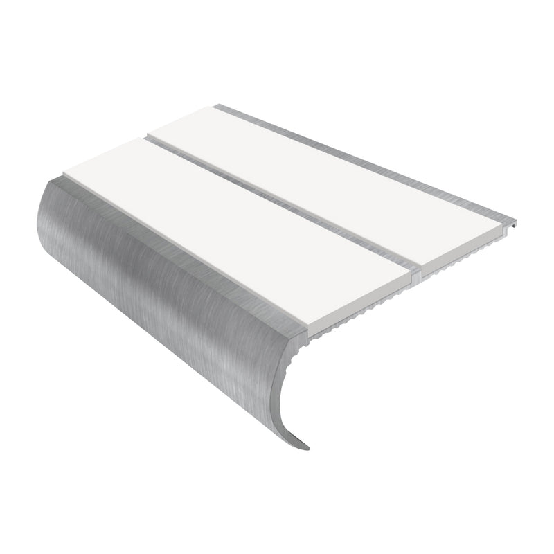 Heavy Duty Bullnose Aluminium Stair Nosing 2.75m Double Insert 39mm Riser Slip-Resistant Durable Ideal for High-Traffic Areas