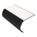Bullnose aluminum stair nosing with slip-resistant PVC insert, 37mm riser profile for vinyl flooring