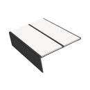 Rake Back Double Channel Aluminium Stair Nosing, 2.44m Length, 85mm Tread, Slip-Resistant PVC Inserts, Ideal for Vinyl, Lino & Lightweight Carpets