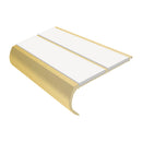 Heavy duty anti-slip bullnose stair nosing in satin gold with white PVC inserts, 2.44m aluminium construction