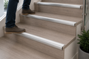 Semi-rounded bullnose stair nosing with white anti-slip insert