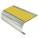 Bullnose Aluminium Stair Nosing 2.44m - Large 70mm Tread, Deep Drop, Slip-Resistant PVC Inserts for Vinyl, Wood & Carpet Flooring