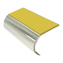 Bullnose aluminum stair nosing with slip-resistant PVC insert, 37mm riser height for vinyl carpets