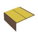 Square Double Channel Aluminium Stair Nosing 2.75m Ramp Back, Slip-Resistant PVC Inserts for Vinyl & Lino Flooring, Durable Safety Solution