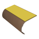 Bullnose aluminum stair nosing with slip-resistant PVC insert, 37mm profile for vinyl and carpet stairs