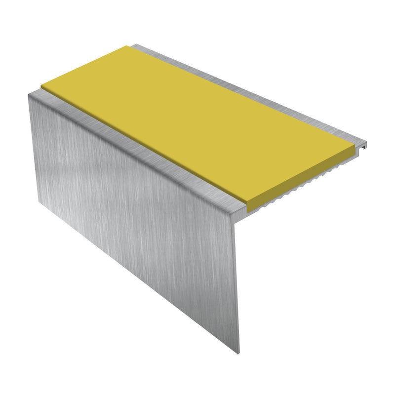 Square Aluminium Stair Nosing 2.75m, Tread 62mm Slip-Resistant Profile for Medium Carpets & Heavy-Duty Flooring Durable & DDA Compliant