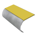 Bullnose aluminum stair nosing with slip-resistant PVC inserts, 37mm riser, 3.22m length for vinyl carpets
