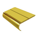 Yellow anti-slip bullnose stair nosing with curved aluminum edge and textured PVC insert strips
