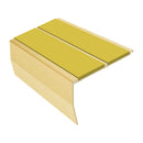 Heavy Duty Chevron Aluminium Stair Nosing 2.44m, Double Insert, 60mm Riser, Slip-Resistant, Durable for High-Traffic Areas, Custom Finishes Available