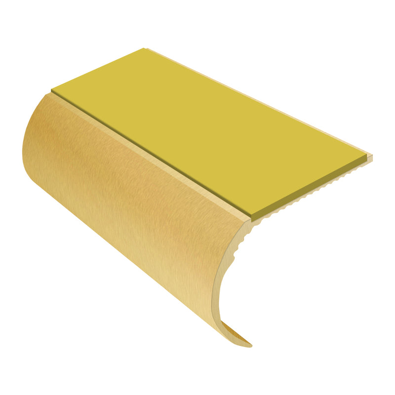 Bullnose Aluminium Stair Nosing 3.22m Single Channel 37mm Riser Slip-Resistant PVC Inserts Ideal for Vinyl & Lightweight Carpets