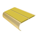 Yellow anti slip bullnose stair nosing with gold aluminum profile and dual PVC safety strips