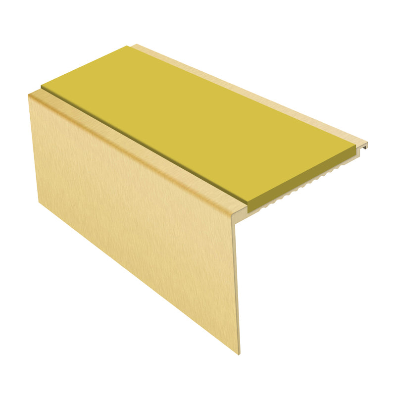 Square Aluminium Stair Nosing 2.75m, Tread 62mm Slip-Resistant Profile for Medium Carpets & Heavy-Duty Flooring Durable & DDA Compliant