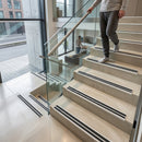 Black PVC adhesive tape strips for stair nosing inserts in 38mm and 50mm widths for safety applications