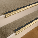 Solid Brass Stair Nosing 63.5mm Bullnose Single Channel, Anti-Slip Insert, Cut to Size 700-2700mm — Colour: Black Smooth Textured