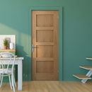 Premium Unfinished Made-to-Measure Oak Internal Shaker Door with 4 Panels for Custom Interior Solutions