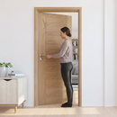 Premium Unfinished Internal Oak Door with 3 Panels and Engineered Core for Custom Finishing