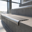 Aluminium Stair Tread Cover 157mm x 40mm with Carborundum Anti-Slip Insert — Anti-Slip Insert Colour: Pebble
