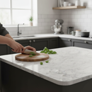 Premium Rounded Edge Laminate Worktop 3000mm x 600mm x 28mm - Durable Stone Effect Surface for Kitchen Elegance