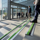 DDA compliant aluminium stair nosing 56x55mm profile showing angled edge design for indoor outdoor use