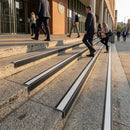 42mm commercial stair nosing in black and silver NTL finish for indoor use on building steps
