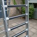 Anti-slip strips 19mm on metal ladder rungs — narrow pre-cut grip strips for access ladders