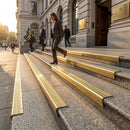 Solid Brass Stair Nosing 44x26mm Ribbed Anti Slip Raked