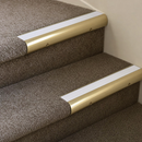Solid Brass Stair Nosing 63.5mm Bullnose Single Channel, Anti-Slip Insert, Cut to Size 700-2700mm — Colour: White Castellated