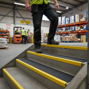 Premium Heavy Duty Anti-Slip GRP Stair Nosing Tread Covers - Black/Yellow for Enhanced Safety and Visibility