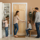 Premium Unfinished Clear Pine Internal Door with 6 Panel Design for Custom Finishing