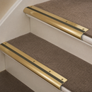 Solid Brass Stair Nosing 63.5mm Bullnose Single Channel, Anti-Slip Insert, Cut to Size 700-2700mm — Colour: Antique Bronze B