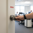 Premium Round Reeded Mortice Fire Door Knob Set with Gun Metal Finish, Fire-Rated Hinges, and 10-Year Mechanical Guarantee