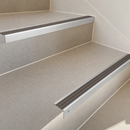 Aluminium Stair Nosing 62x32mm Square Edge, 5mm Gauge, Cut to Size 700-3200mm — Insert Colour: Granite Castellated