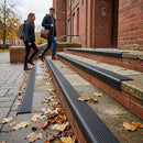 PVC anti-slip stair nosing profile 52x40mm with textured surface for indoor and outdoor safety installation