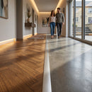 14mm x 8mm anodised aluminium dividing strip for same-level floor transitions, metallic finish profile