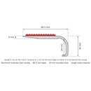 Cross-section drawing of the 66.5x30mm aluminium bullnose stair nosing: 66.5mm tread, 30mm rounded nose, 4mm gauge ramping to 1mm