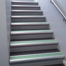 Mill Aluminium bullnose stair nosing 68x40mm with Jade Castellated insert, fitted to an interior stairwell