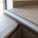 Aluminium Bullnose Stair Nosing for Tile Floors, 10mm or 12mm professionally fitted in use