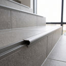 Aluminium Bullnose Stair Nosing for Tile Floors, 10mm or 12mm professionally fitted in use