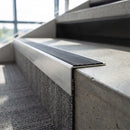 Aluminium Butt Edge Stair Nosing, Custom Lengths 250-2750mm professionally fitted in use
