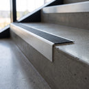 Aluminium Modular Stair Nosing, Custom Lengths with Carborundum Insert professionally fitted in use