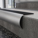 Aluminium Modular Stair Nosing, Cut To Size 250-2750mm, Carborundum Infill professionally fitted in use