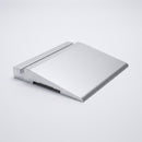 Aluminium ramp trim in satin silver finish showing wedge section
