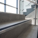 Aluminium Ramped Edge Stair Nosing, Custom Lengths 250-2750mm professionally fitted in use