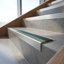 Aluminium Stair Nosing 10mm and 12.5mm Slimline Straight Edge professionally fitted in use